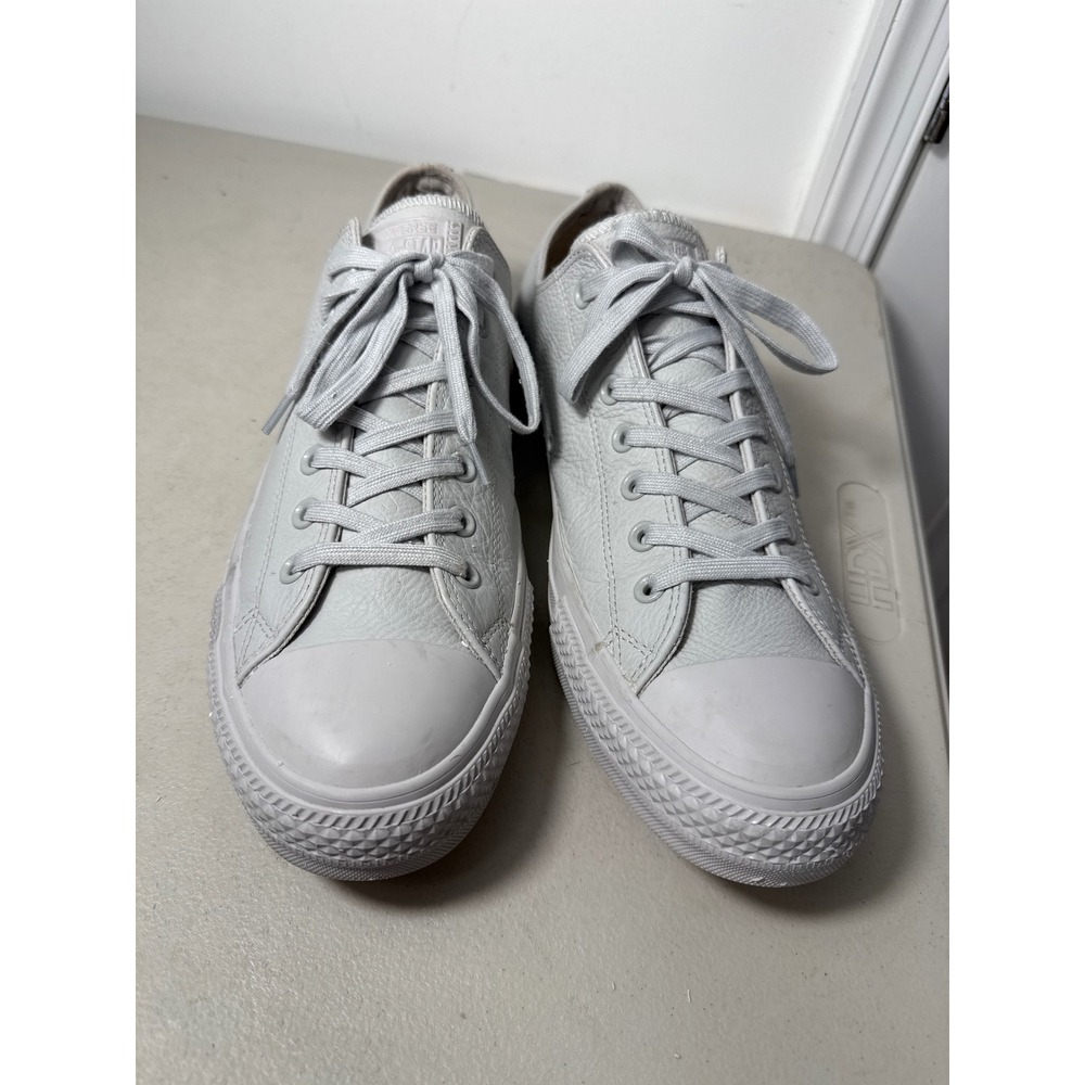 Converse Chuck Taylor All Star Low Top Grey Pebbled Leather Sneakers Mens Sz 13